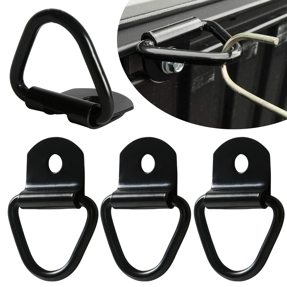 

4Pcs Heavy Duty Truck Bed Tie Down Anchors Rings Bolt On Trailer Anchor Steel Bolt On Tie Down Points Pickups Rail Accessories