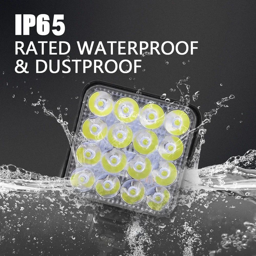 بقعة العرض السيارات Led مصباح العمل 4 بوصة مربع 16 ضوء 48 واط مساعد تعديل المصباح الهندسة الأضواء رئيس