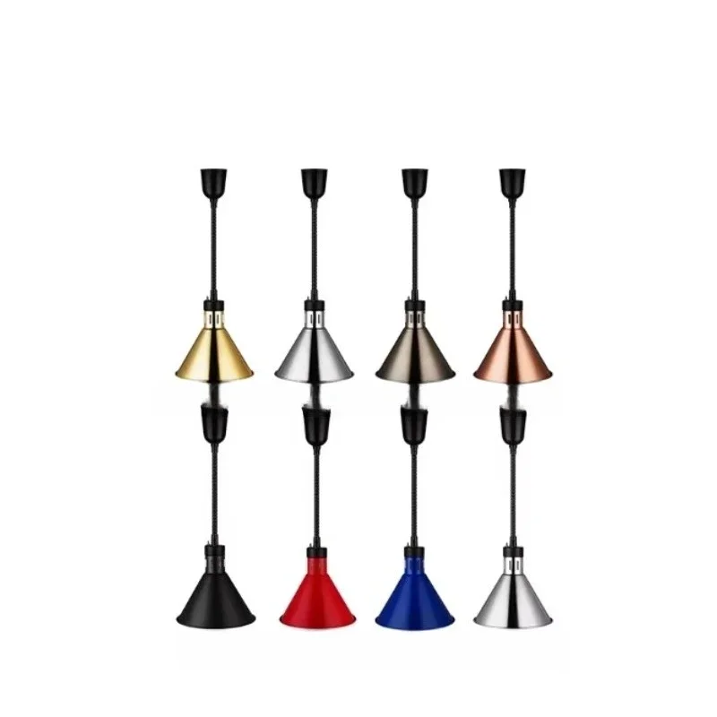 Adjustable height commercial food heating lamp to maintain restaurant food freshness support