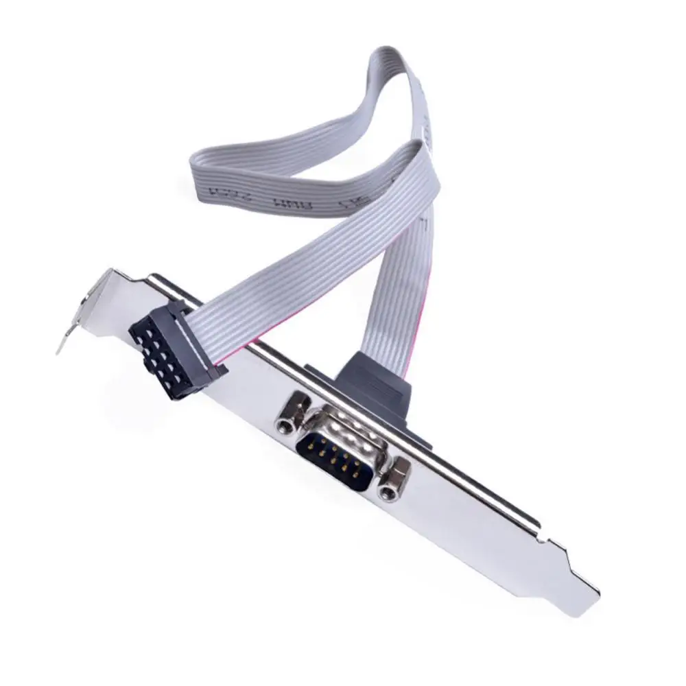 30cm Motherboard RS232 DB9 Pin COM Port Ribbon Serial Cable Connector Bracket