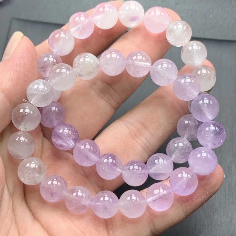 Wholesale 1pcs Natural Lavender Amethyst Bracelet 10mm Round Bead,Genuine Semi-Precious Gem Stone Jewelry,18cm