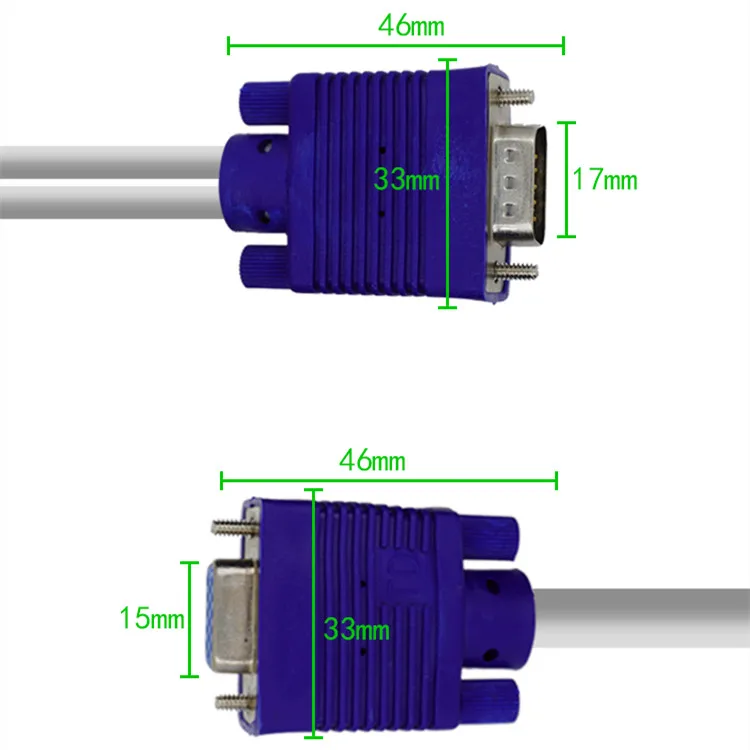 Cable divisor RGB VGA SVGA macho a 2 VGA dos HDB15 hembra, adaptador de extensión con núcleo VGA, convertidor de conector