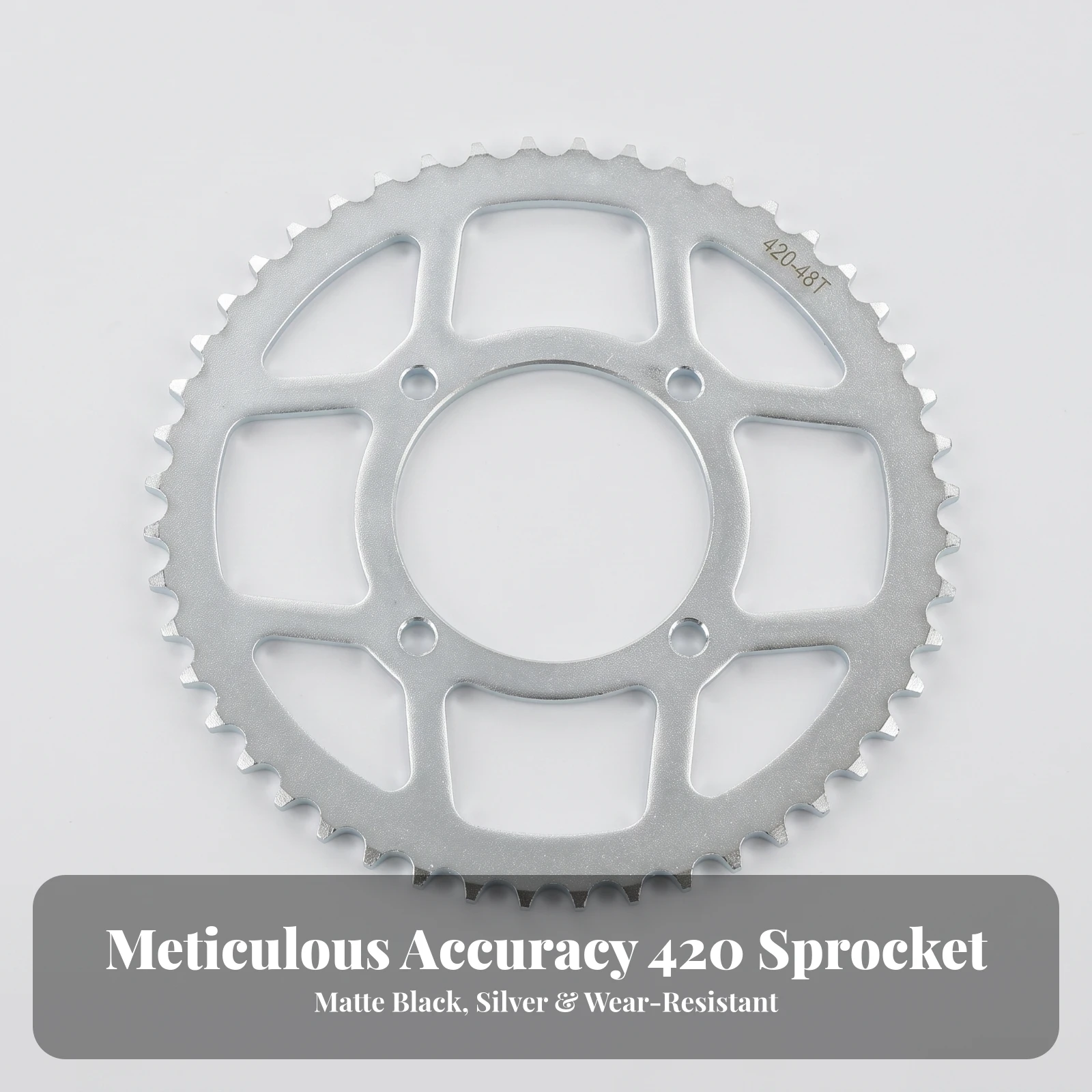 420 Chain Sprocket Lightweight Motorcycle Sprocket with Cutout Spokes Vehicle Part Long-Lasting Smooth for Riders