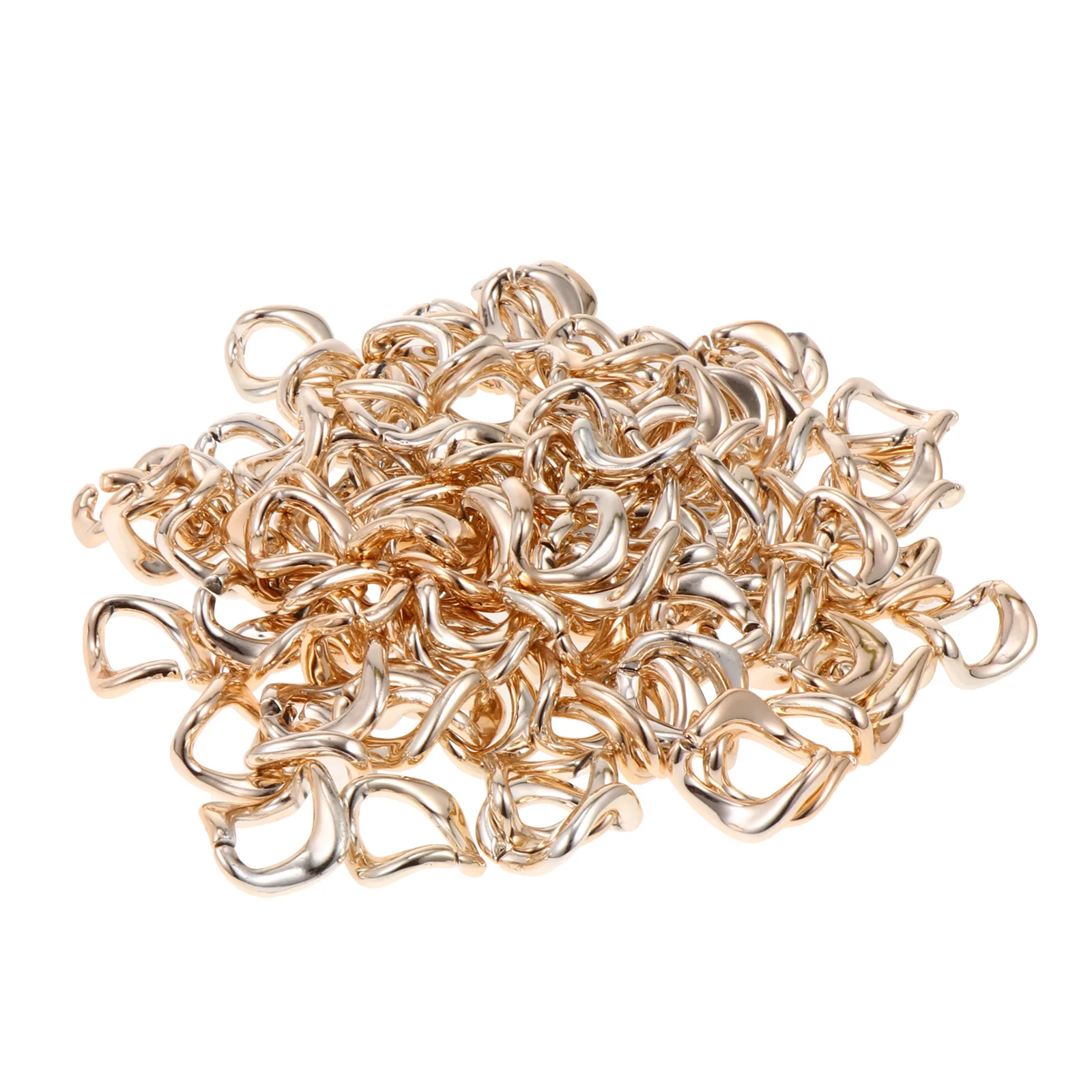 

100 Pcs Chain Buckle Decorations Rose Gold Plastic Chains Electroplating DIY Materials Jewelry Making Supplies