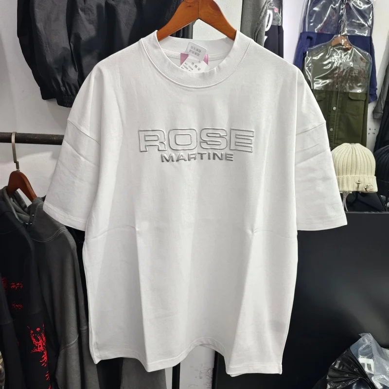 

Vintage Martine Rose 3D Letter Print Oversized T-Shirt Unisex Retro Streetwear Loose Fit Cotton Tee