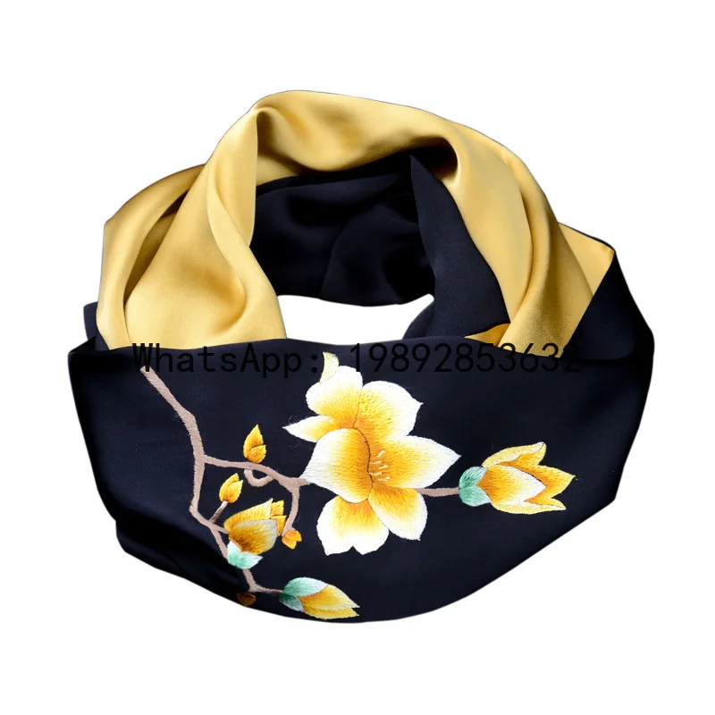

PYJ Suzhou embroidery double-sided silk women's hand-embroidered satin silk embroidered shawl cheongsam
