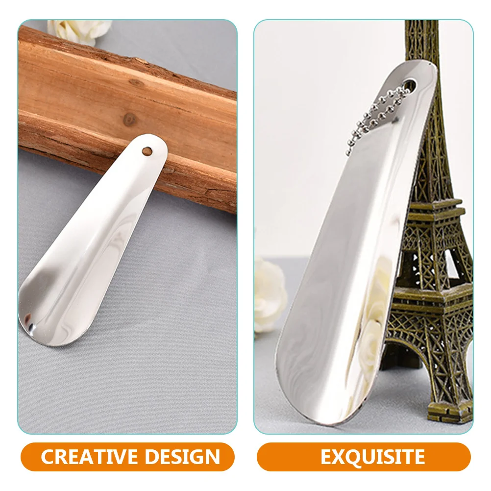 

2Pcs Shoe Horn Stainless Steel Short Handle Shoehorn Ergonomic Design for Seniors Disabled Men Women