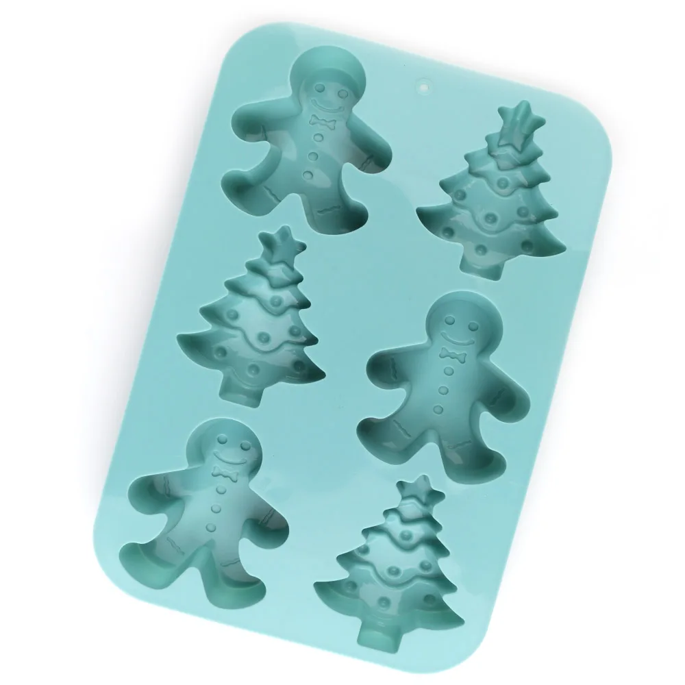 Christmas-Themed Silicone Baking Molds, Including Gingerbread Men, Christmas Trees, Snowmen and Other Shapes, Non-Stick and Easy to Demold, Food-Grade Silicone, Can Be Used to Make Cupcakes, Chocolate, Candy, Etc., Hol - view 5