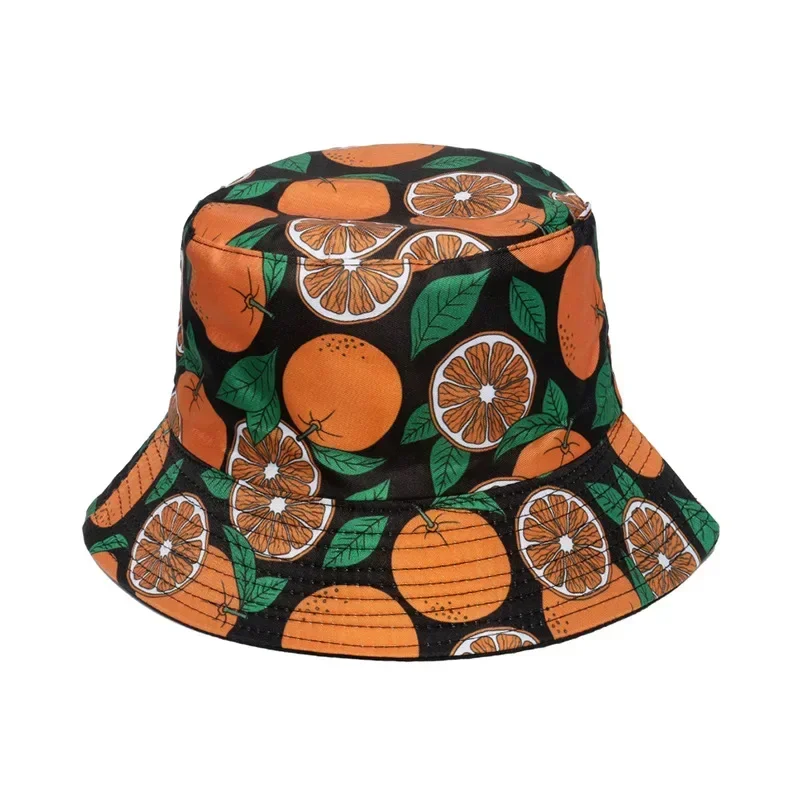 2022 New Fruit Print Bucket Hat Spring and Summer Outdoor Sun Hats Cute Strawberry Watermelon Cherry Fisherman Cap Men Bonnet