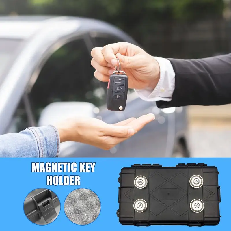 Magnetic Stash Box With Strong Magnet Weatherproof And Waterproof GPS Case Multipurpose Key Holder for Under Car