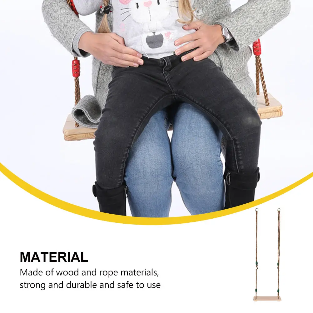 

Wooden Swing Simple Cedar Outdoors Sense for Kids Hanging outside Playground Toddler Child