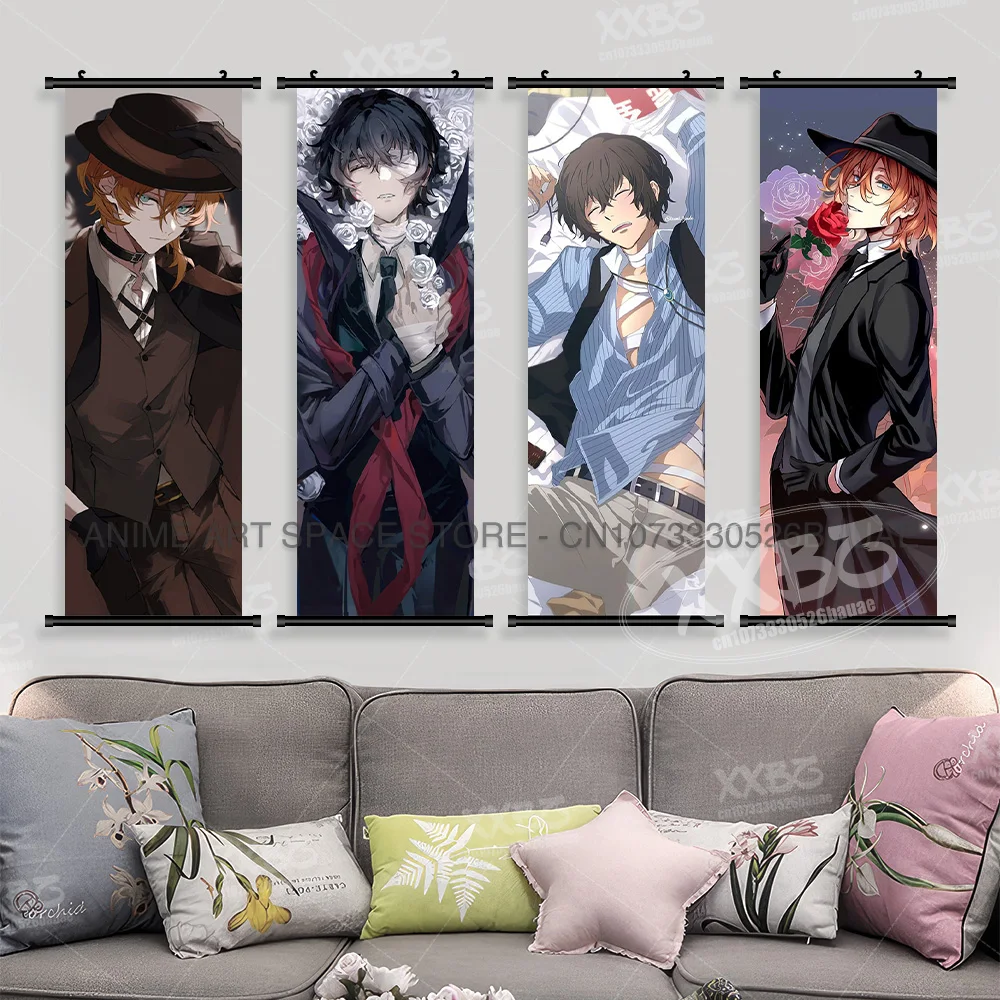 Japanische Anime Bungo Stray Dogs Wandkunst Leinwand Schriftrollen Bilder Modernes Druckposter Kunikida Doppo Home Decor Hängende Malerei – Detail 3