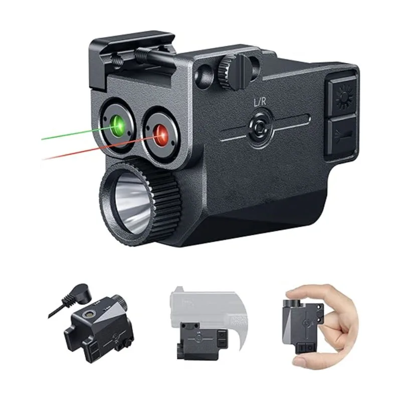 

Комбинированный лазерный прицел, 500 люмен, лазерный луч для оружия, красный и зеленый лазерный целеуказатель с подсветкой для оружия.