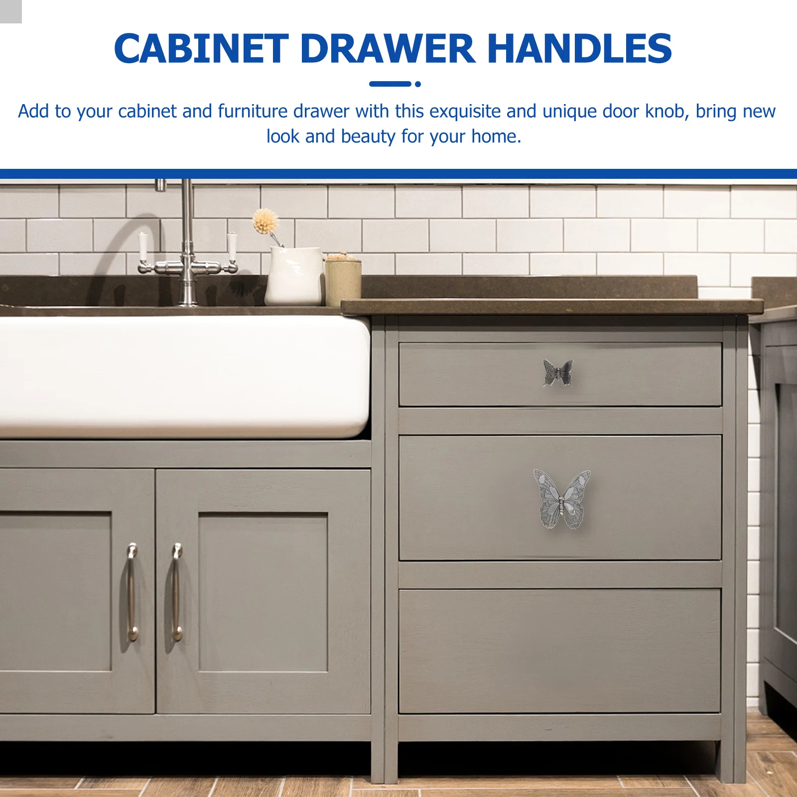 

2Pcs Cabinet Handles Faux Butterflies Zinc Alloy Drawer Knobs for Furniture Wardrobe Door Fashion Elegant Home Decor Hardware