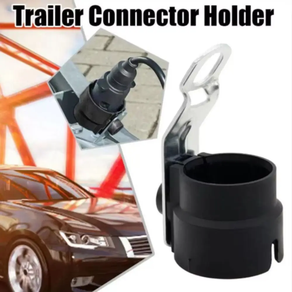 

Round Design Trailer Plug Holder Weatherproof Dirt Resistant Trailer Connector ABS Material Rigid Construction Parking Cover