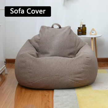 Grote Kleine Luie Banken Cover Stoelen zonder Vulmiddel Linnen Doek Lounger Zitzak Poef Bladerdeeg Bank Tatami Woonkamer Zitzakken