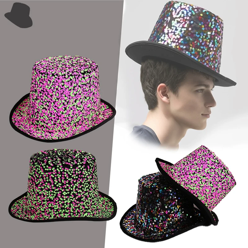 หมวกแฟนซีประดับเลื่อมสีสันสดใส ดีไซน์ใหม่ทันสมัย เหมาะสำหรับงานปาร์ตี้และการแสดง