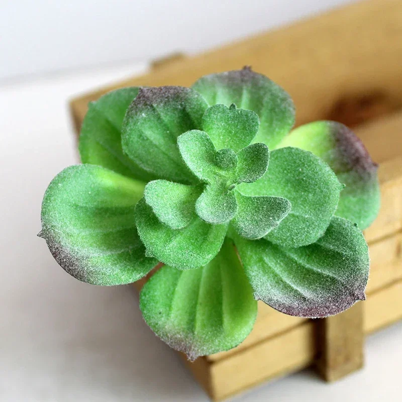 Artifical Plastic Succulent Plant Cactus Echeveria Flower Home Office Decor Gift Flocking Green Series Artificial Plant