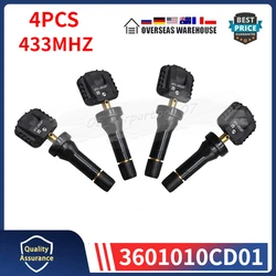 3601010CD01 Tire Pressure Monitoring System Sensor 4PCS For 2021 2022 2023 ChangAn CS35 CS55 PLUS EADO Plus UNI-K TPMS 433MHZ