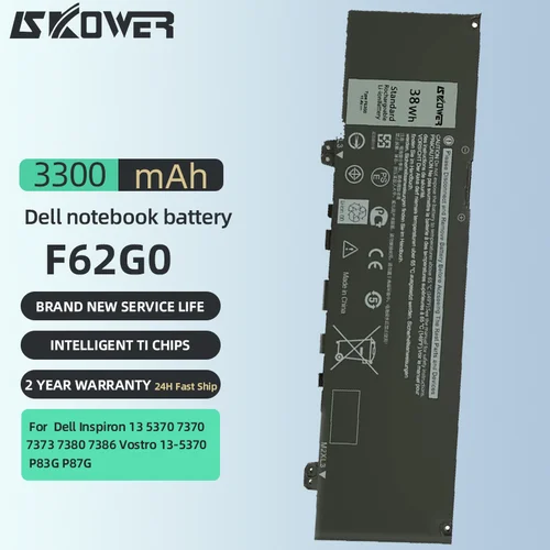 Imagen 2 del producto SKOWER F62G0 batería para Dell Inspiron 13 7373 7386 2 en 1 5370 7370 7380 P83G P87G Vostro 5370 reemplazo 39DY5 RPJC3