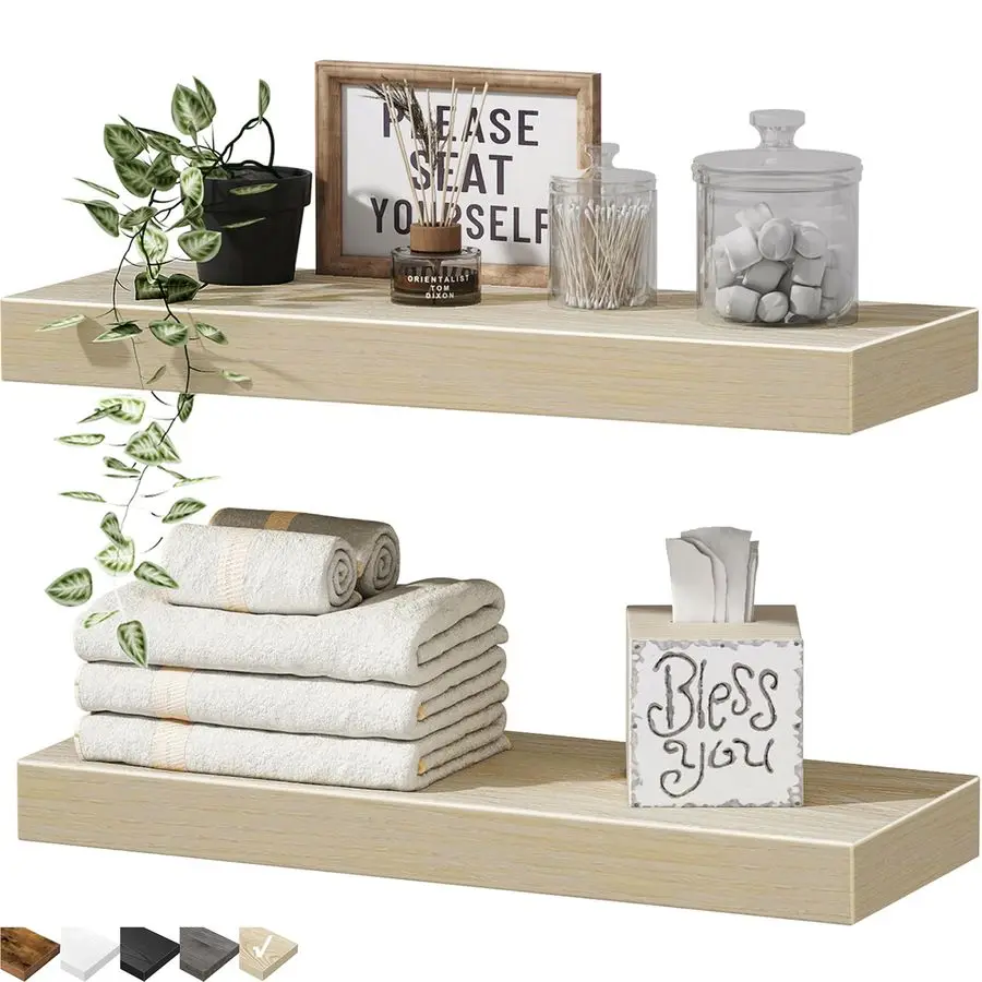 

Bathroom Floating Shelves for Wall 15.7 Wall Mounted Shelf Over Toilet Farmhouse Home Decor Display Bookshelf Small 15.7 x 6.7 i