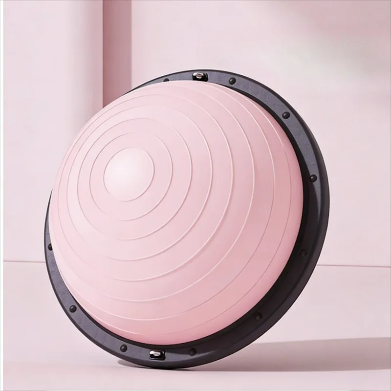 Home Fitness Balance Ball, Spiral-Textured 58cm Yoga Half-Ball Physical Fitness and Sensory Integration Training