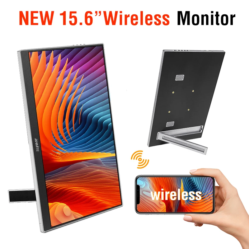 

Wireless 15.6-inch Portable Monitor, suitable for Wi-Fi projection on laptops, Mac computers, iphone, and Android phon