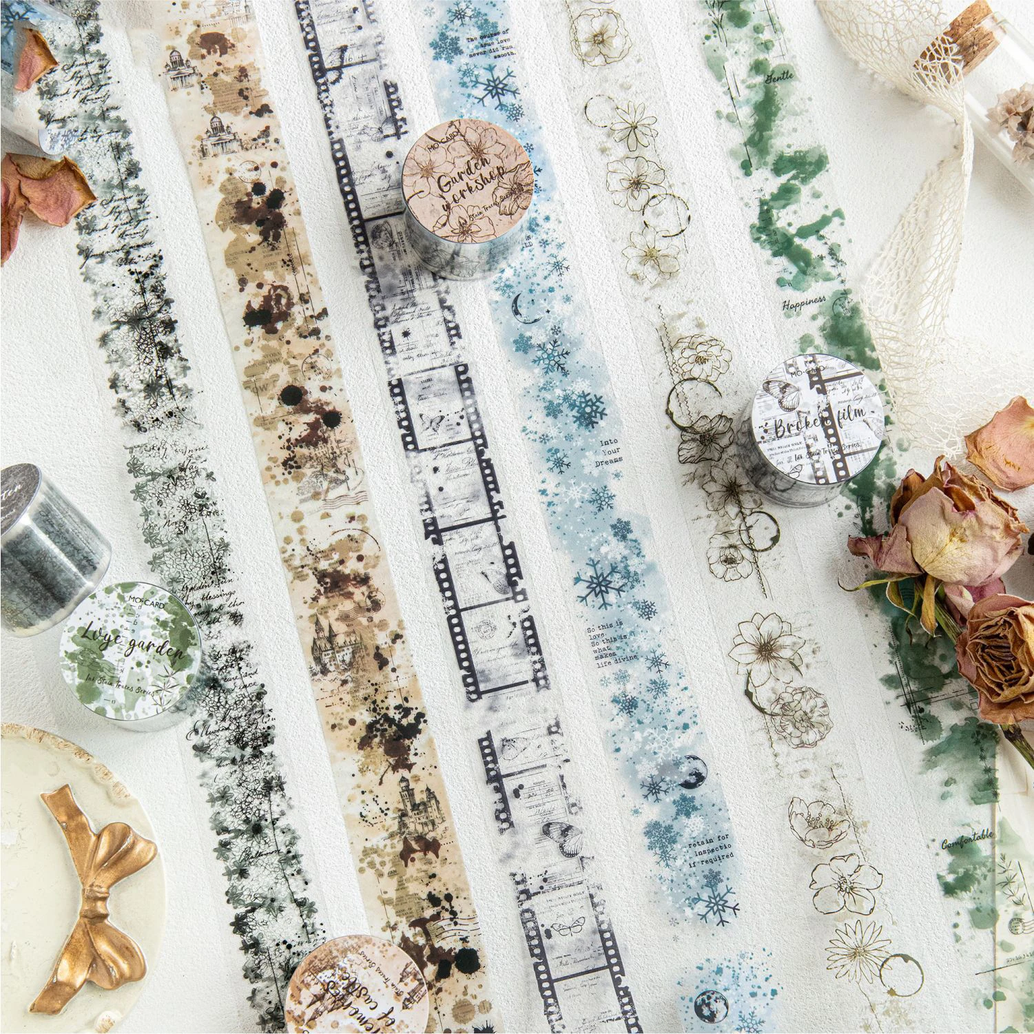 30 مللي متر * 200 سنتيمتر علامات الحبر الورقية سلسلة خمر لطخة فيلم المشهد PET الشريط الإبداعية DIY بها بنفسك مجلة المواد كلية القرطاسية #3