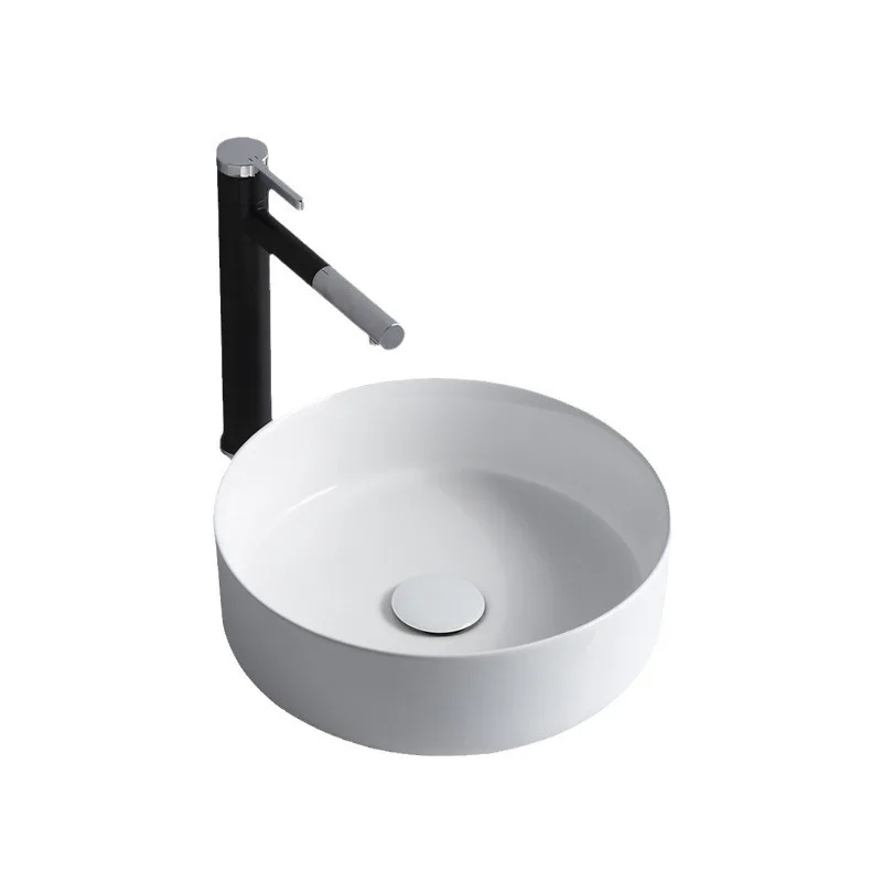 

Nordic platform round wash simple ceramic thin edge toilet project washbasin single basin small