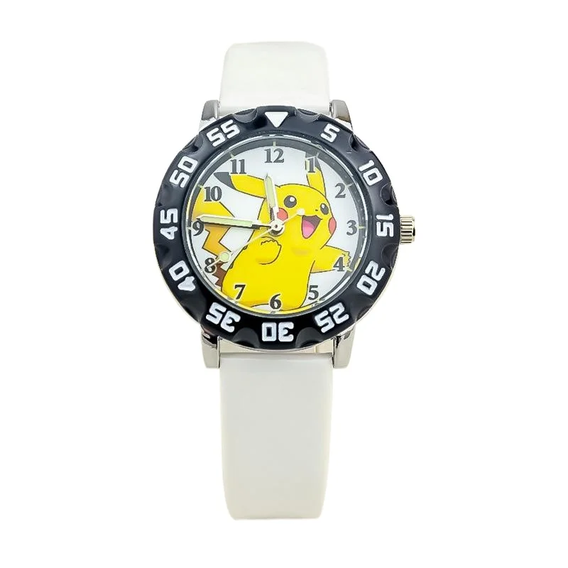 Miniso Anime Cartoon Pokemon Pikachu Runde Quarz Jungen Mädchen Student Uhr Nette Kinder PU Leder Gürtel Armbanduhr Weihnachten Geschenke