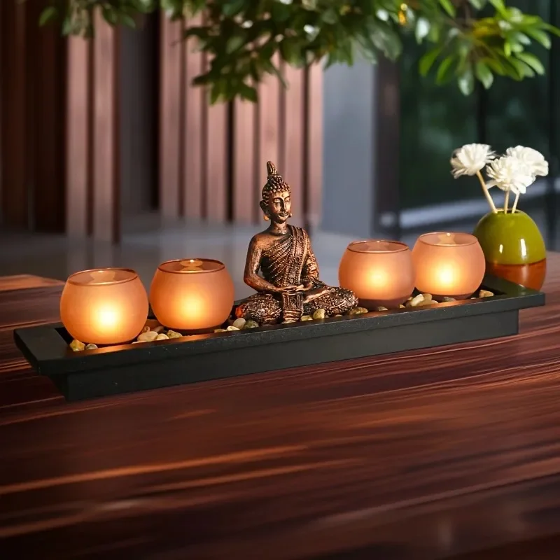 for Bodhisattva Buddha Candlestick Southeast Asia Style Household Zen Resin Crafts Ornament Cross-border Spot New