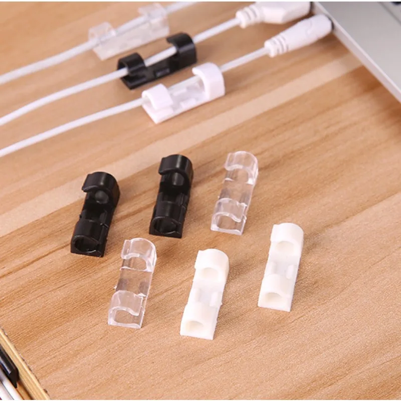 3Set/60Pcs Trendy Self Adhesive Wire Organizer Line Cable Clip Buckle Ties Fixer Fastener Holder