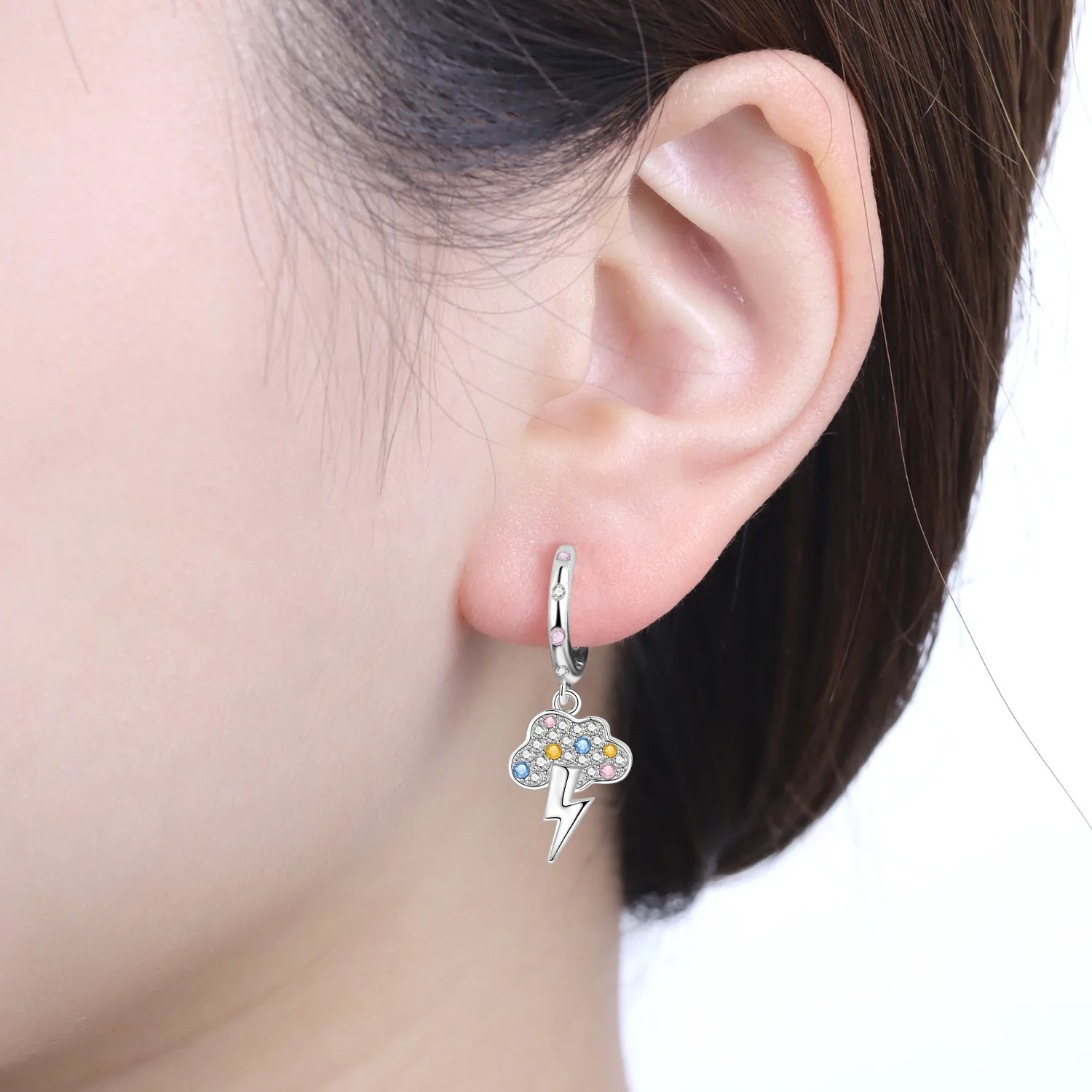 Orstarry 925 Sterling Silver Rainbow Cloud Earrings Original Jewelry Drop Earrings Jewelry Party Anniversary Gifts