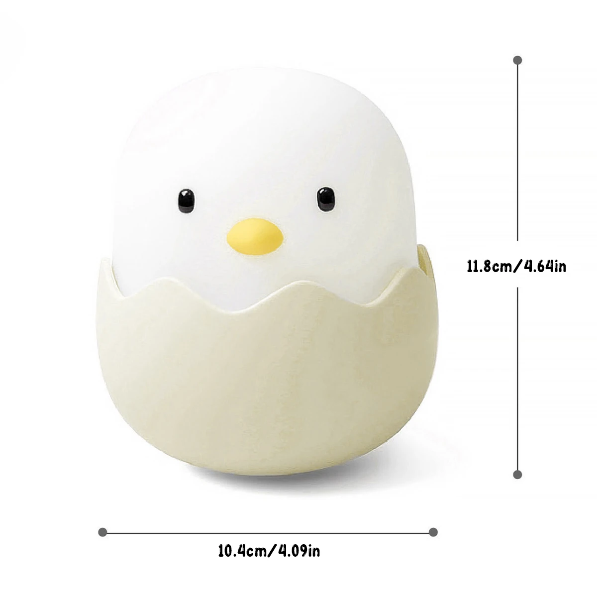 LED Night Light for Children, Soft Silicone, USB Rechargeable, Bedroom Decor, Animal, Chick, Touch Night Lamp, Kids Gift