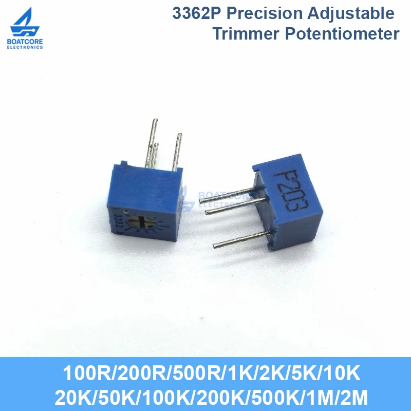 10PCS 3362P Adjustable Precision Trimmer Potentiometer Variable Resistor 100R 1K 2K 5K 10K 20K 50K 100K 200K 500K 1M