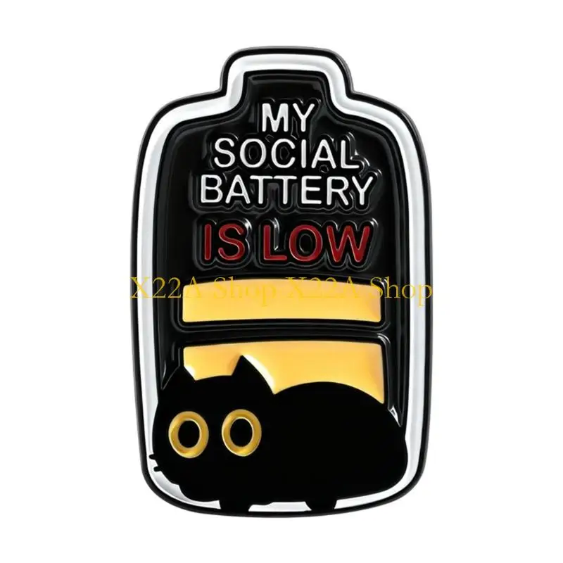 Unique Social Battery Low Expression Brooch Cartoon Animal Design Humorous Interaction