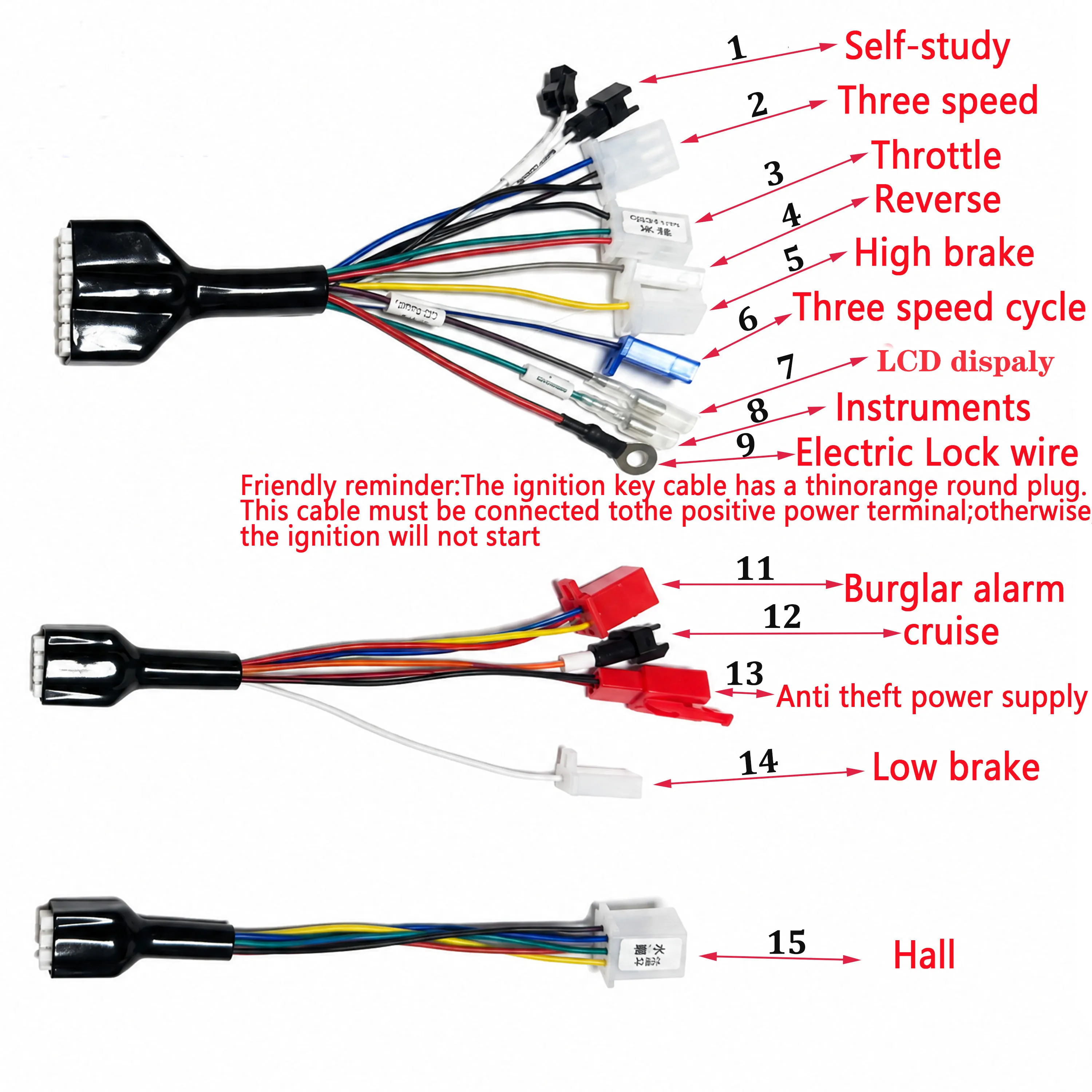 Drei-Modus-Sinuswellen-Controller 48V 52V 60V 72V 1500W 2000W 2500W 3000W E-Bike Bürstenloser Motor DC-Controller 50A für E-Scooter – Detail 1