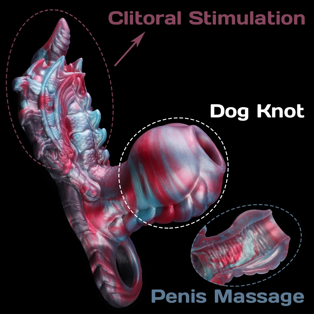 NNSX Dog Knot Penis Sheath for Delay Ejaculating Sex Toy for Cock Enlargement Dildo Cover Resuable Penis Sleeve S,M,L Size view 4