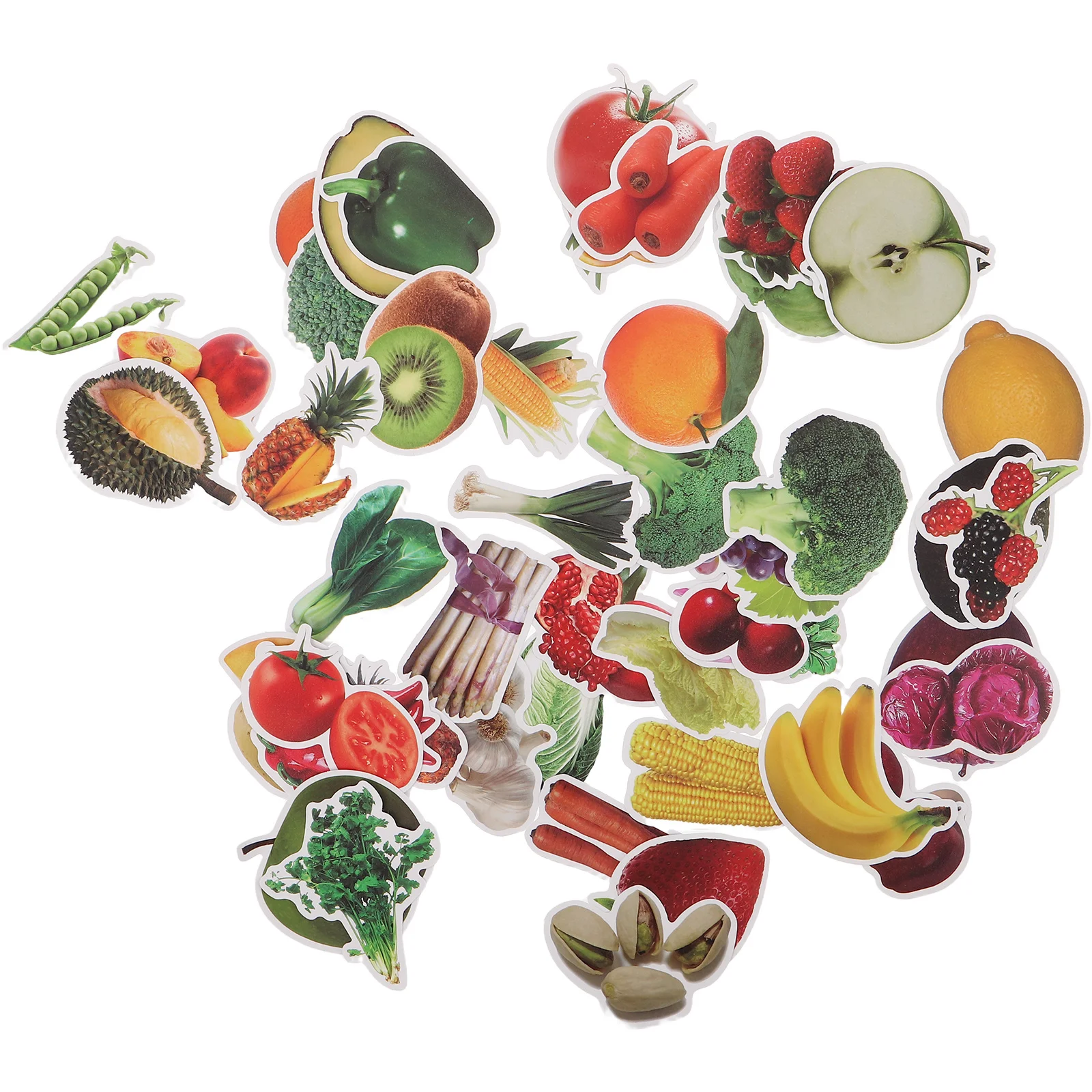 

200Pcs Educational Stickers for Kids Waterproof Realistic Fruit Vegetable Decals Classroom Laptop Water Bottle