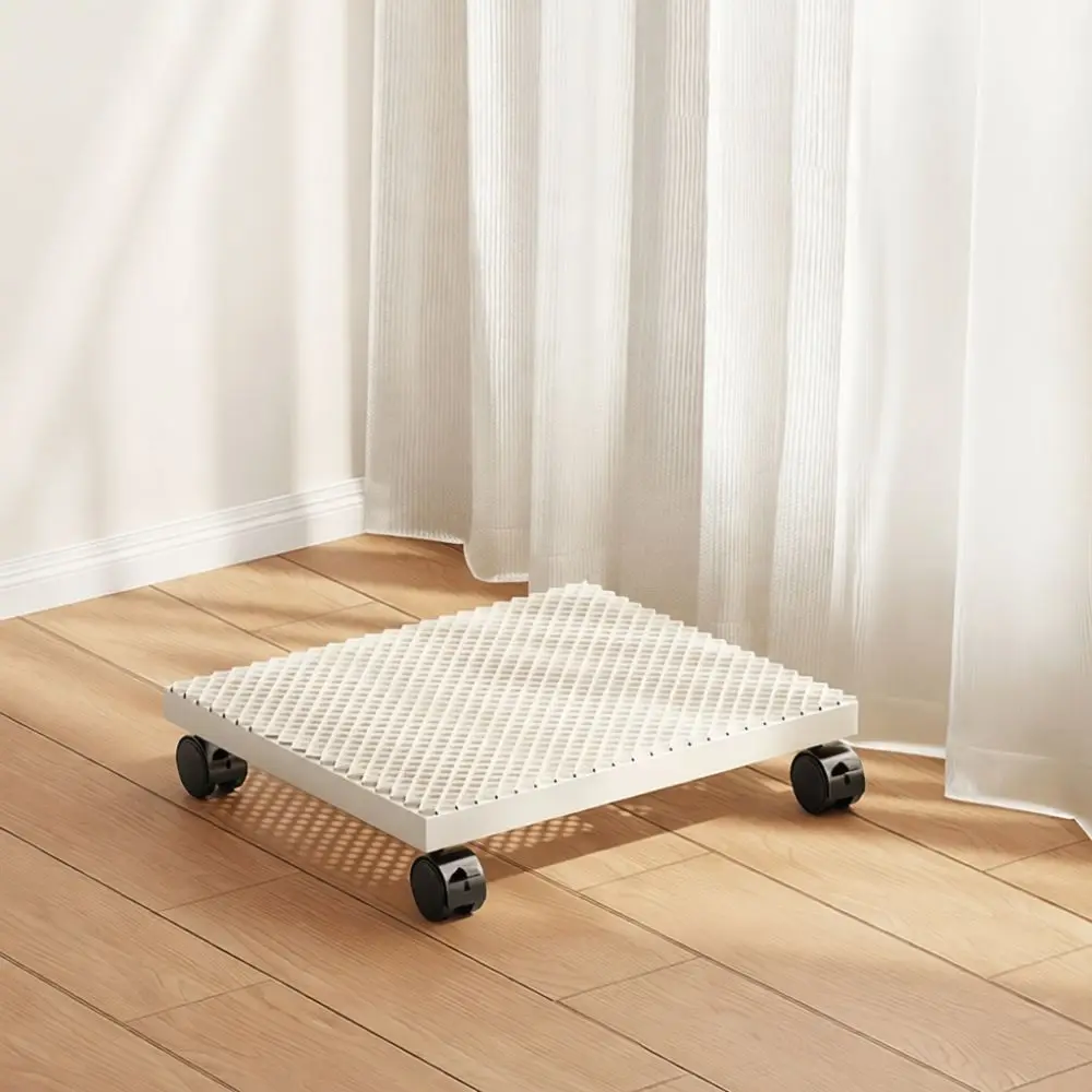 Modern Rolling Metal Flower Pot Stand Movable Tray Holder Indoor Balcony Storage Shelf Floor Display Organizer