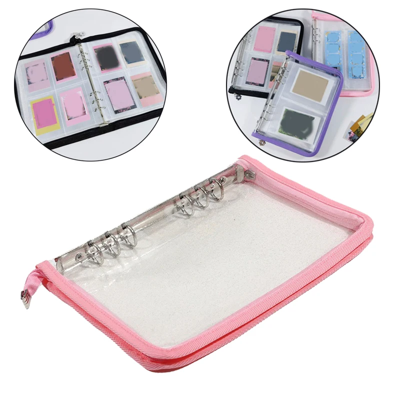 PVC Glitter Transparent Storage Organizer A5 Binder Photo Card Collection Book Postcard Organizer Diary Notebook -only Shell