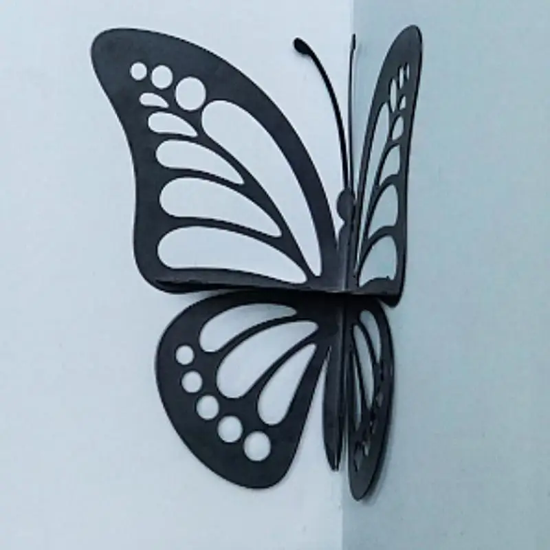 Butterfly Shaped Hollow Corner Storage Rack Black Wrought Iron Display Shelf For Plant Toys Living Room Bedroom Decoration