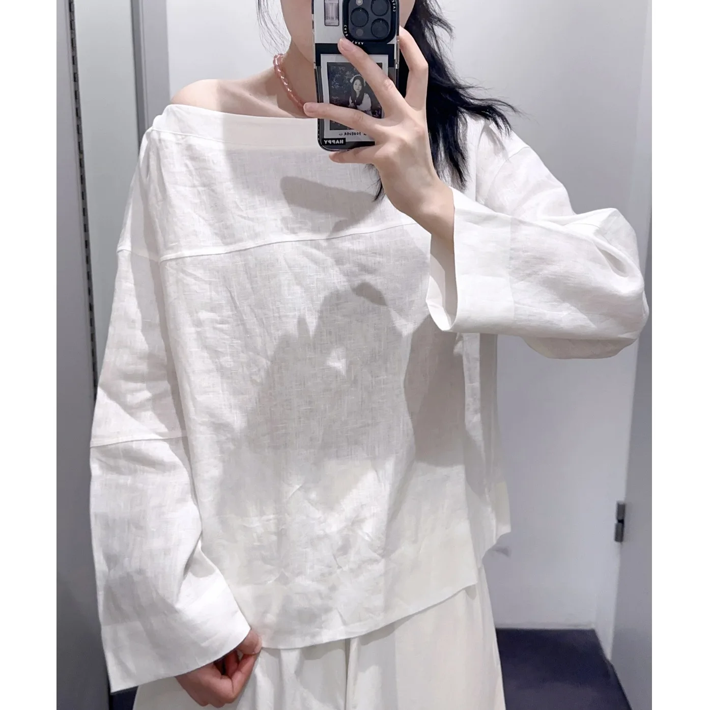 

Women's Casual Lace-Up Detail Linen Shirt Summer 41a-0512