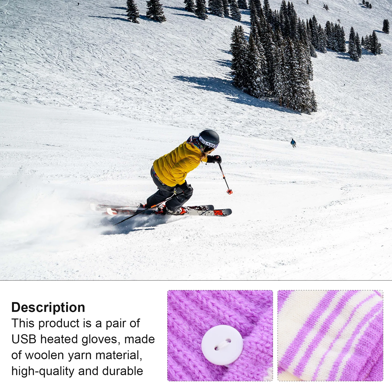 1 زوج USB ساخنة القفاز للجنسين قفازات الشتاء الدافئة غزل الصوف قفازات في الهواء الطلق الدراجات الحرارية الكهربائية جهاز تدفئة الأيدي