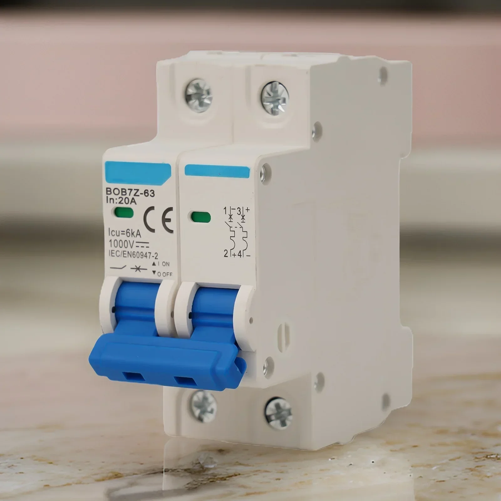DC Circuit Breaker 1000V 2 Pole Double MCB Solar PV 6 10 16 20 32 40 50 63 Amp Solar Replacment Accessories For Household