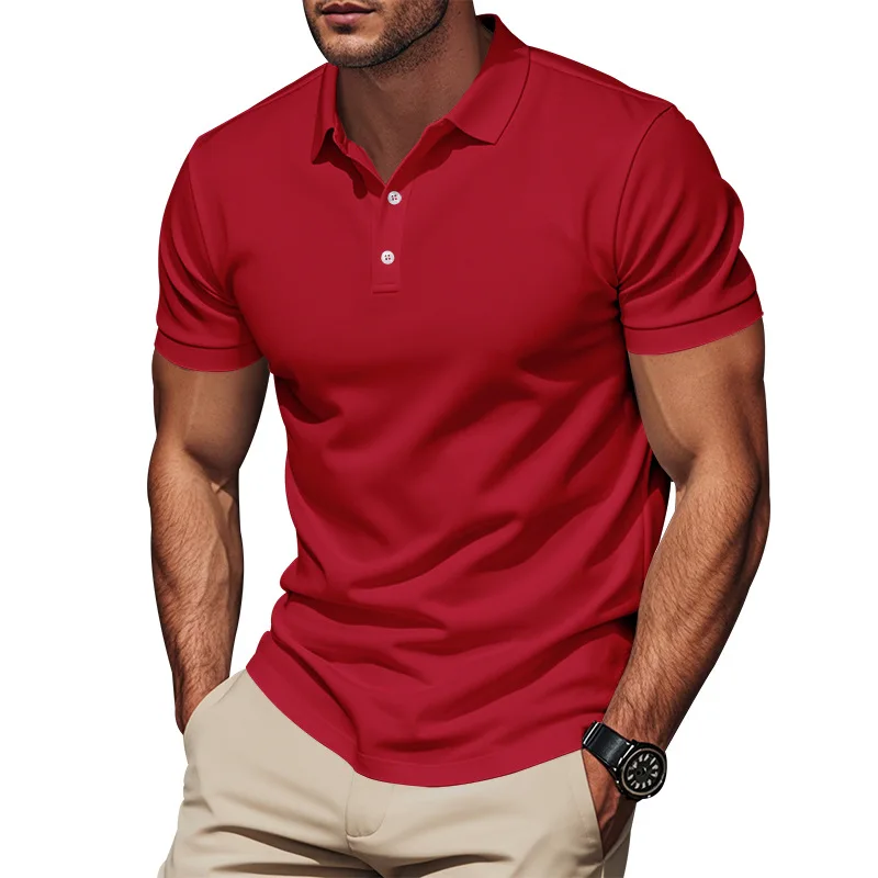 

TRSYPHXM 2025 new Men's Simple Quick drying Polo Shirt Golf Style Men's Gentlemen Loose Breathable Collar Short Sleeve