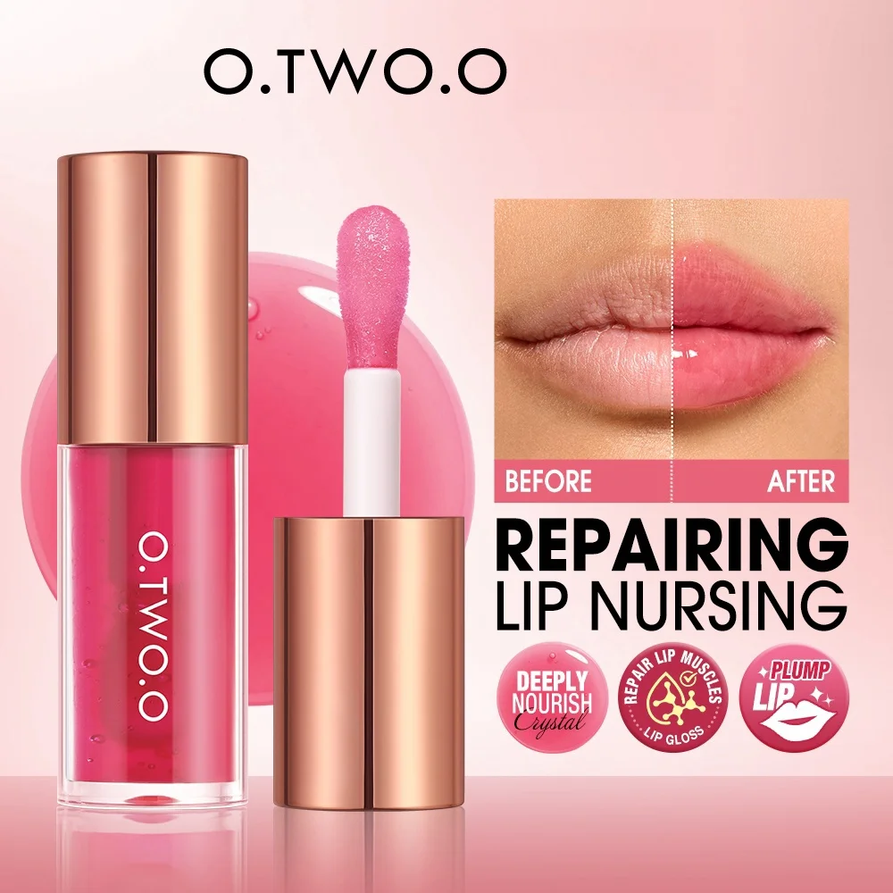 O.TWO.O Lip Oil Gloss Lip Plumper Makeup Moisturizing NonSticky Sexy Water Glossy Glitter Primer Tint Lip Balm Care Cosmetics