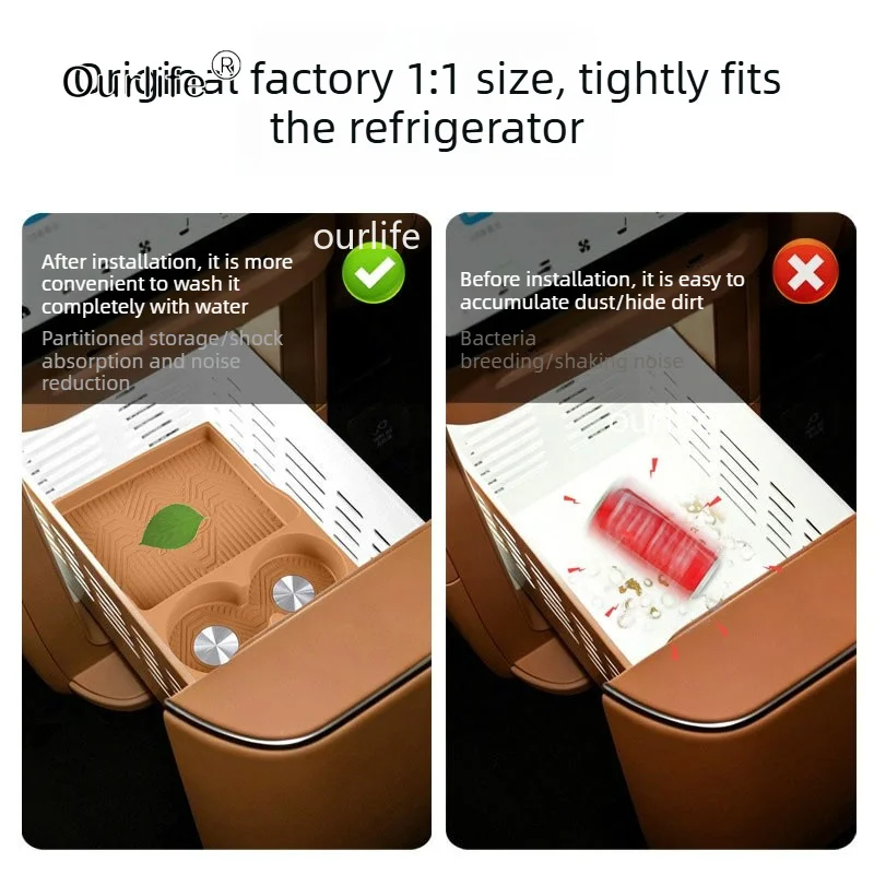 For XPENG GX 2026 2027 Car Silicone Refrigerator Storage Box Restyling Tray Interior Storage Decoration Accessories