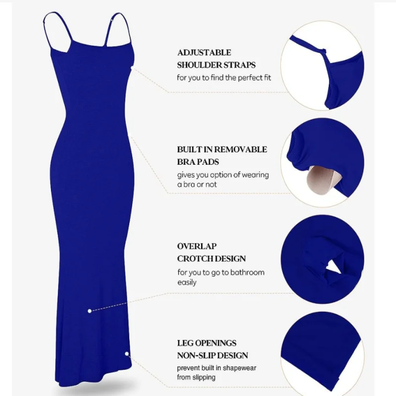 2-in-1 Slimming Sheath Womens Shapewear Dresses New Tummy Control Body Shaper Slimming Waist Butt Lifter Bodysuit Camisole Dress