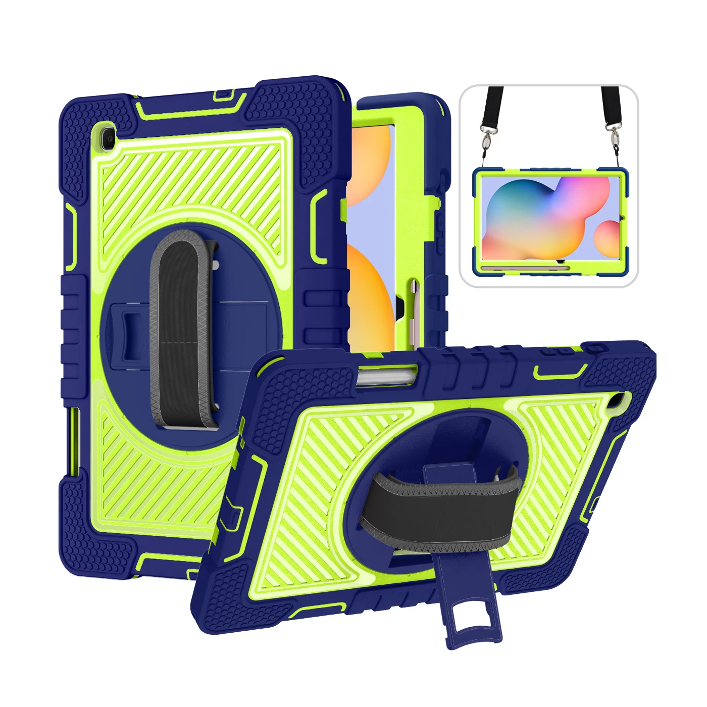 

Stand Case For Universal Galaxy Tab S6 Lite 10.4 2024 2022 2020 SM-P620 P625 P613 P619 P610 P615 Rotating Cover Shoulder Strap